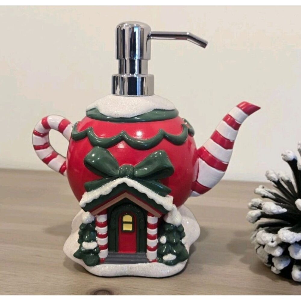 New Christmas Funny North Pole Teapot House Soap Dispenser Decoration